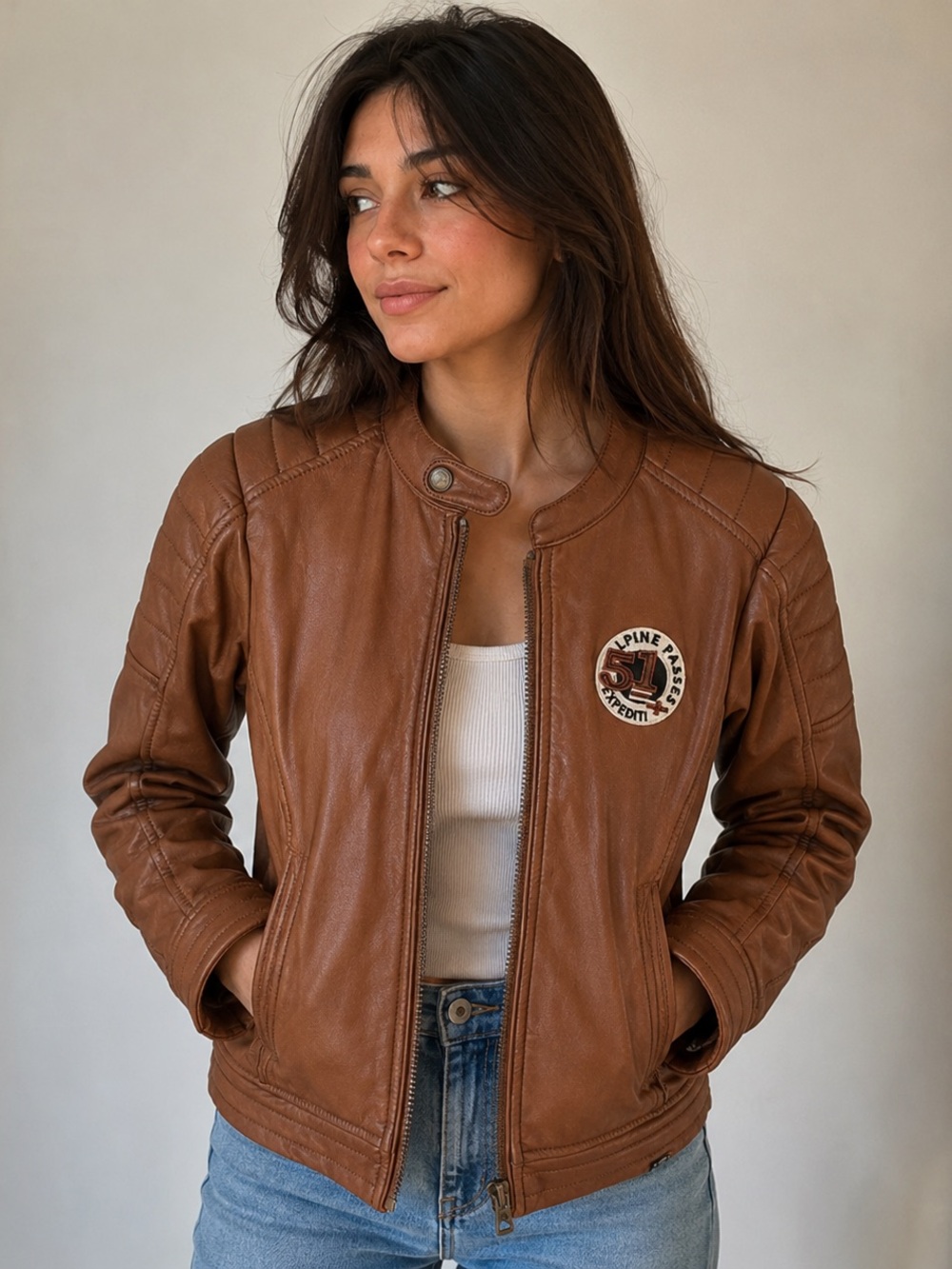 Women’s Vintage Monte Carlo Genuine Leather Jacket